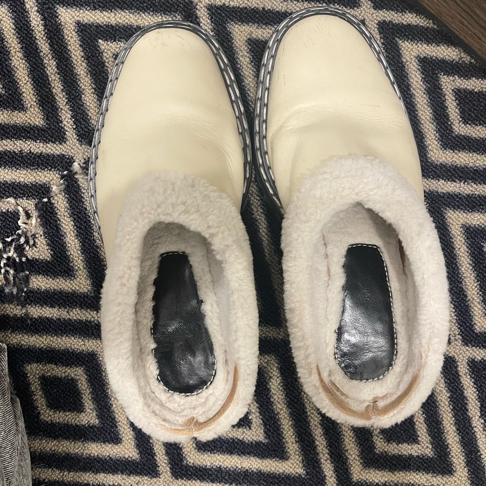 Proenza schouler white shearling mules size 8